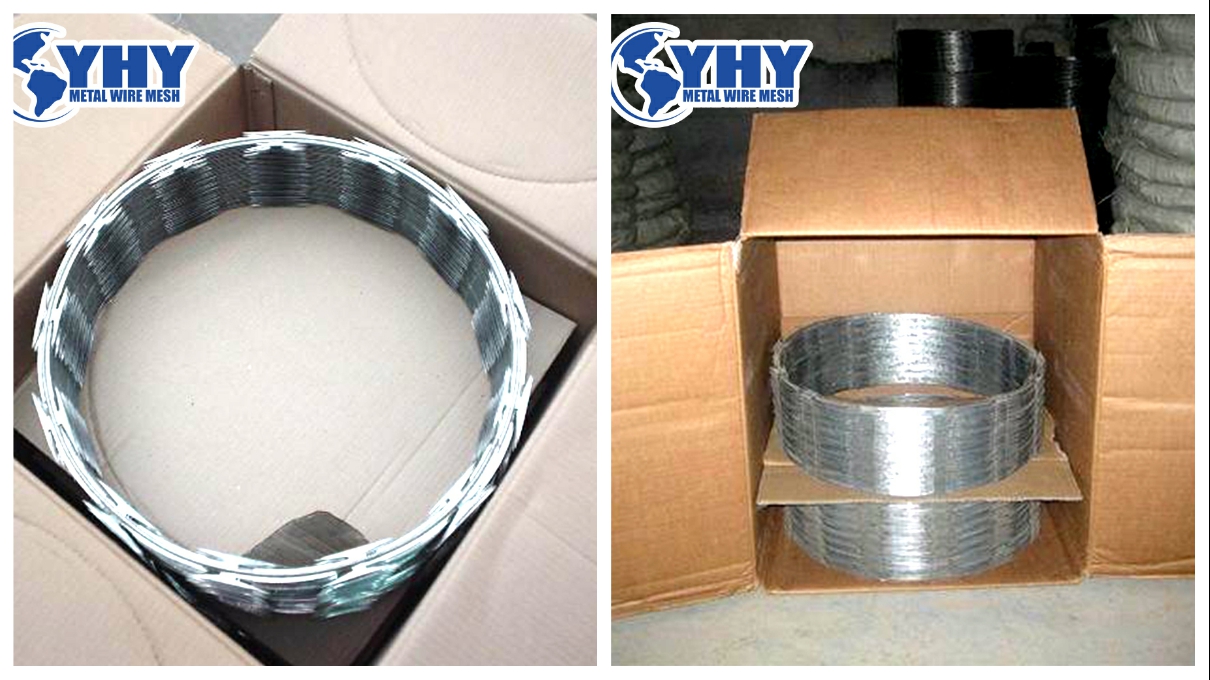 Galvanized Razor Wire-Concertina Type-Wire Mesh Fencing