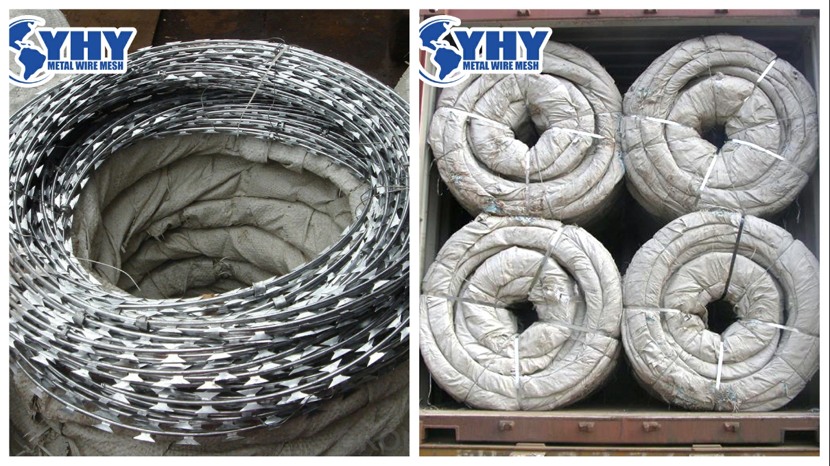 Galvanized Razor Wire-Concertina Type-Wire Mesh Fencing