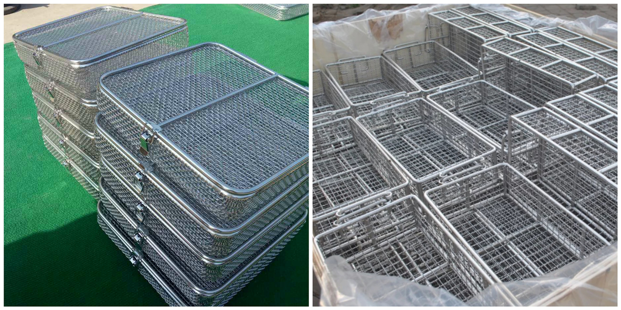 Rectangular Stainless Steel Mesh Basket for Manufacturing