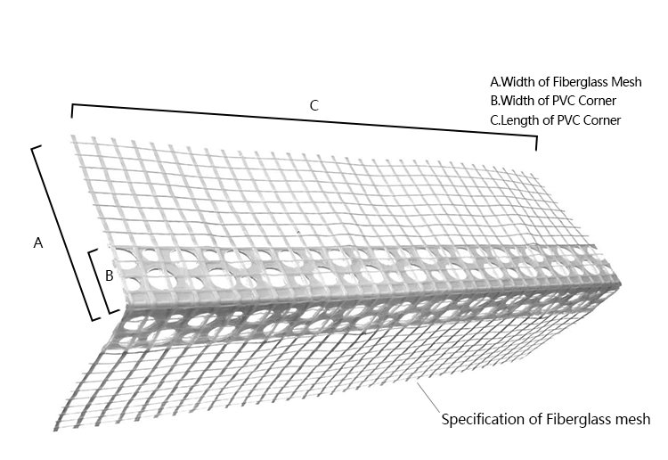 New material PVC Corner with fiberglass mesh