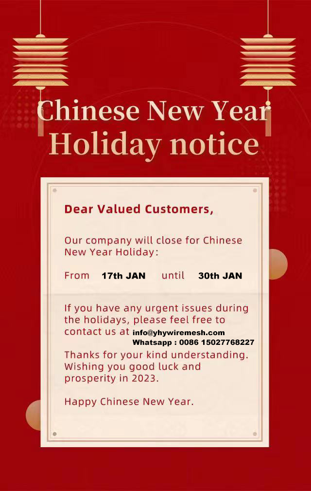 Chinese New Year Holiday notice