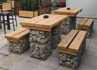 A Wonderful Furniture Made By Gabion Mesh