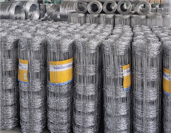 1.55m Height Galvanized 150mm Vertical Wire Distance 150m long galvanized hinge joint cattle fence