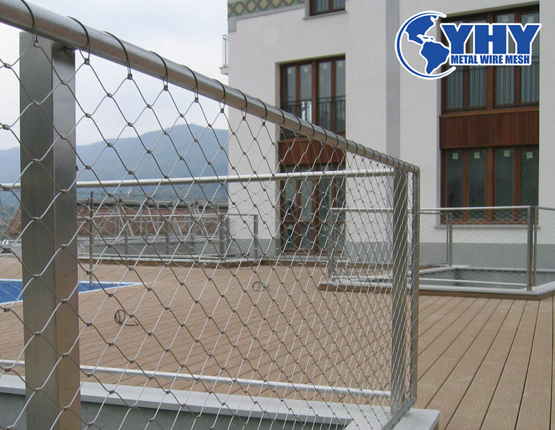 SS304 Architectural Diamond Rope Wire Mesh 