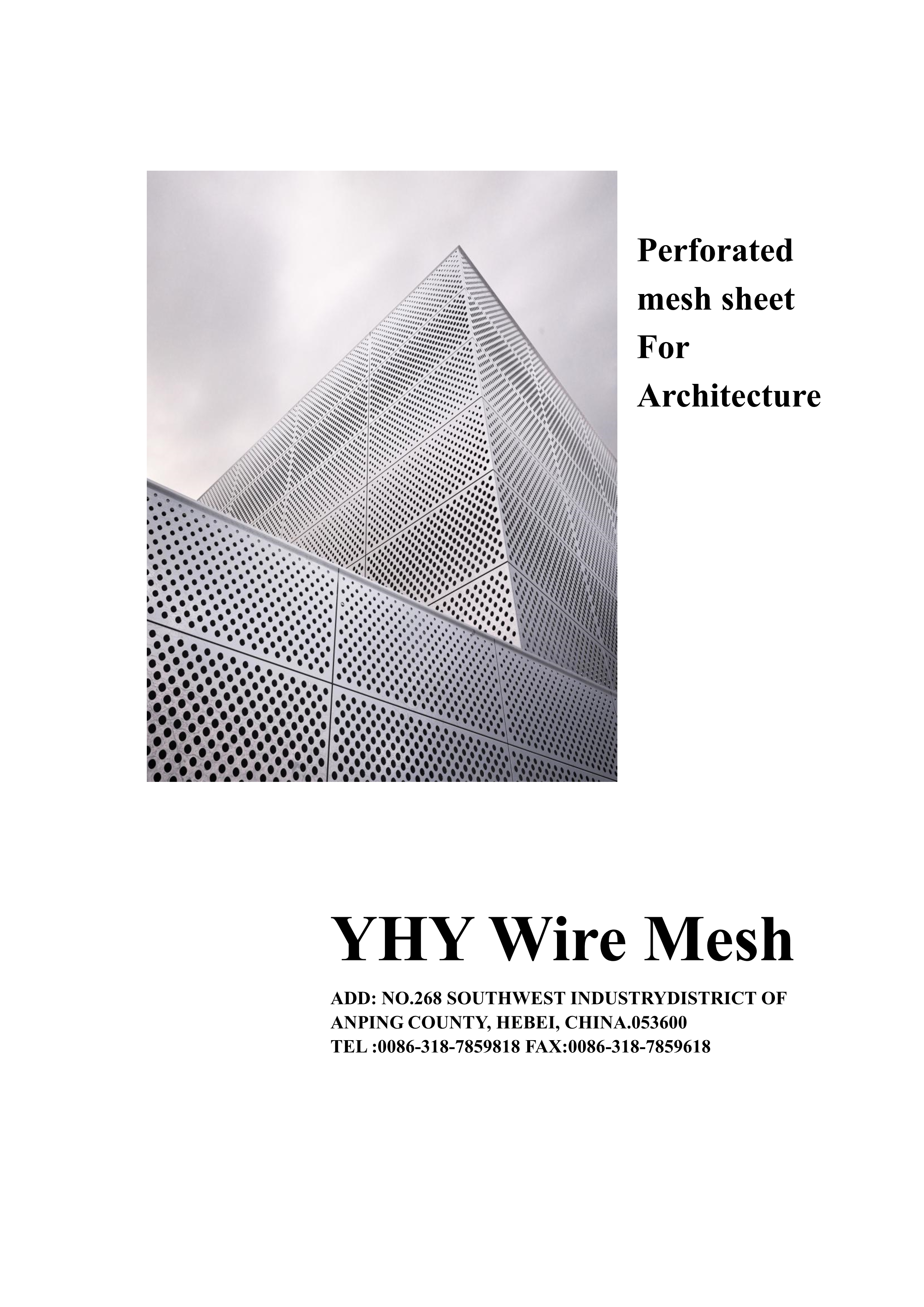 Architectural decorative perforated wire mesh