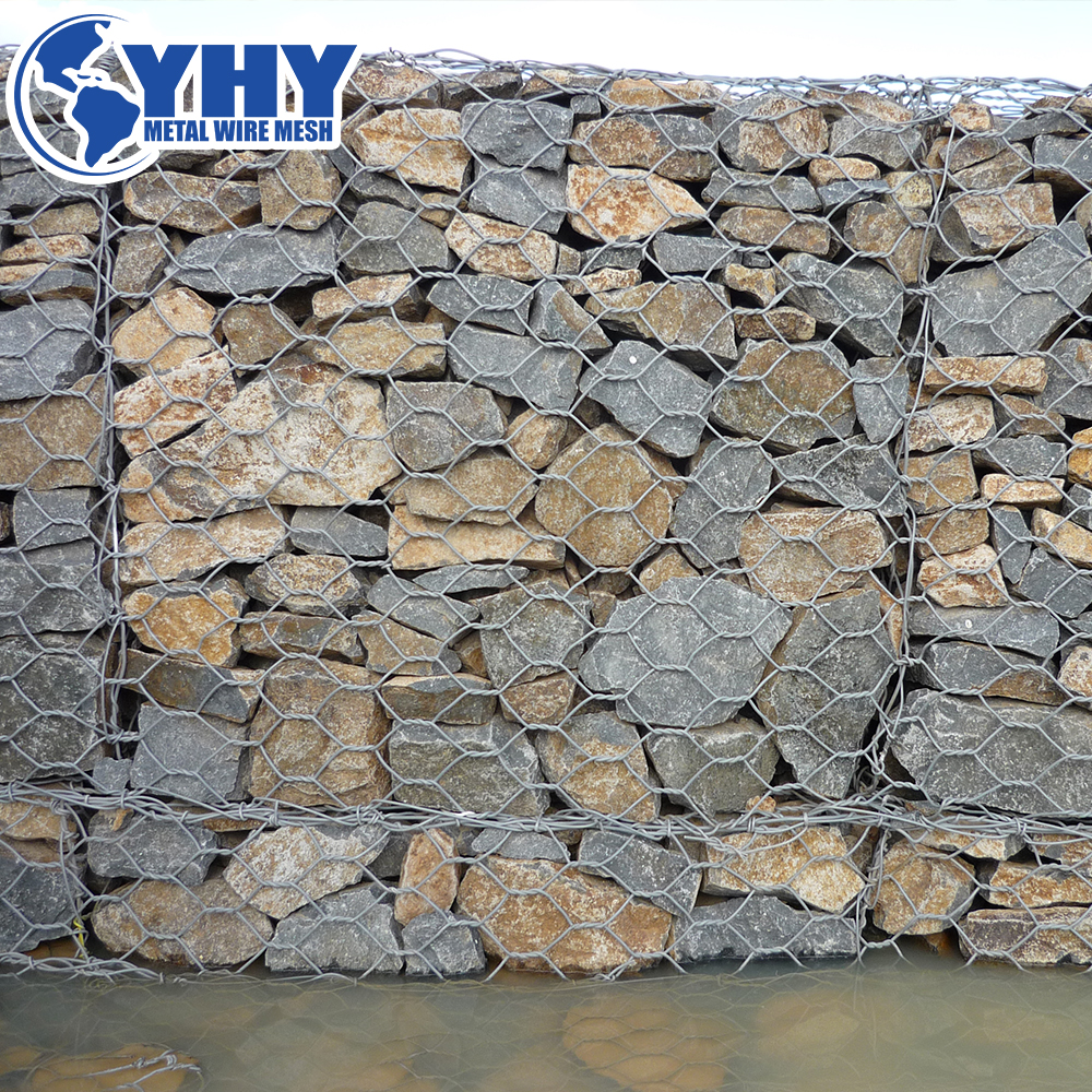 PVC Coated Woven Gabion Net Box Wall Basket Hexagonal 2x1x1 for Sale
